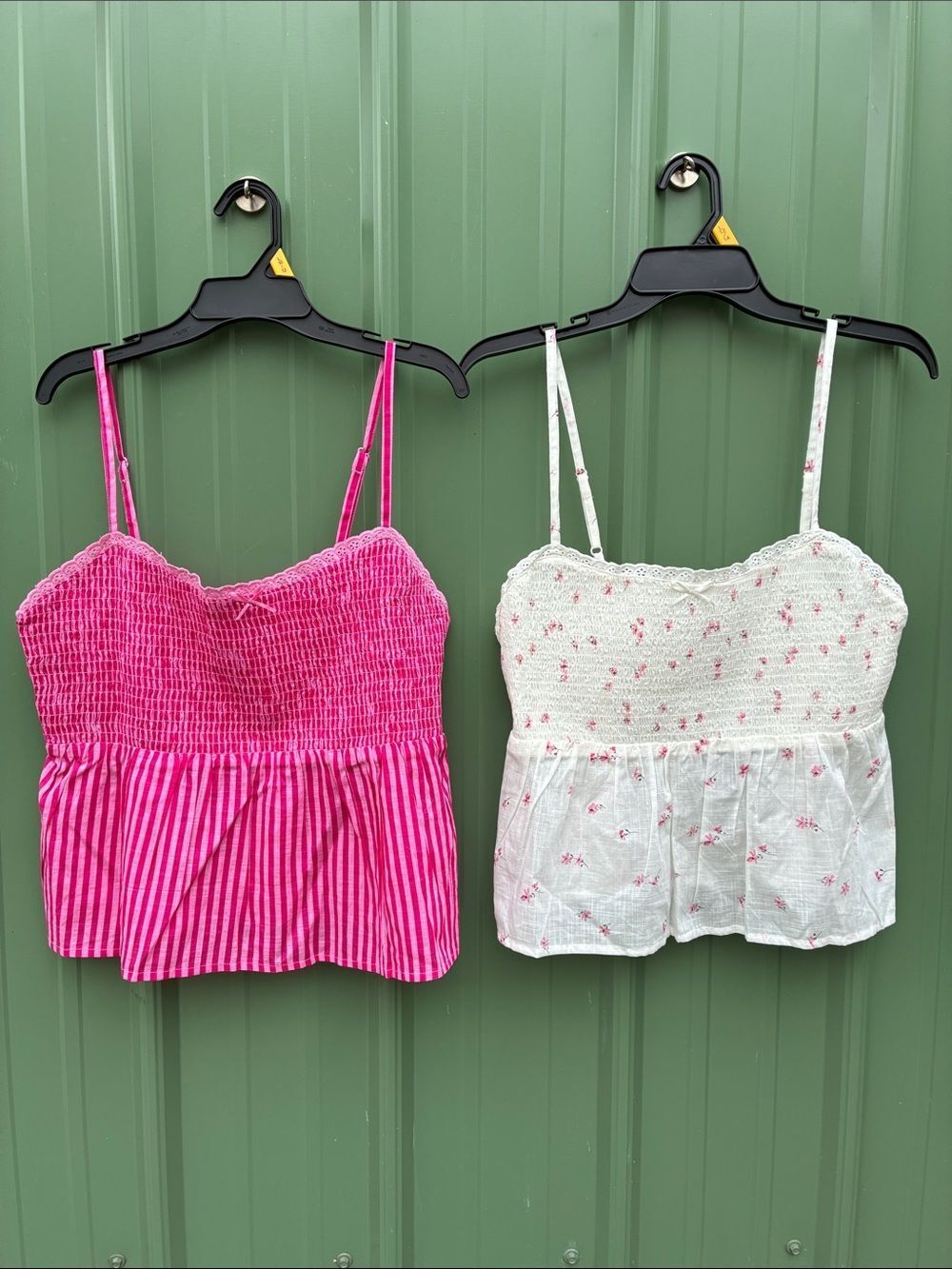Women’s Cotton Smocked Baby Doll Tank Top 2-Pack Size L